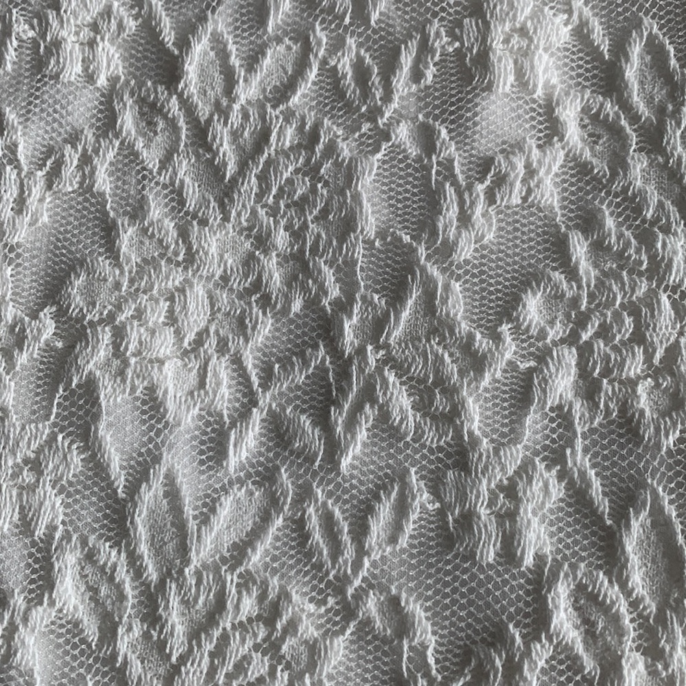 Stretchy Cream Chantilly Lace Top Square Neck - Picture 2 of 5